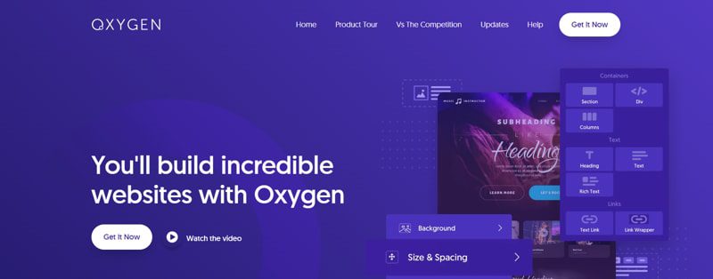 Homepage di Oxygen | Landing Page Efficace