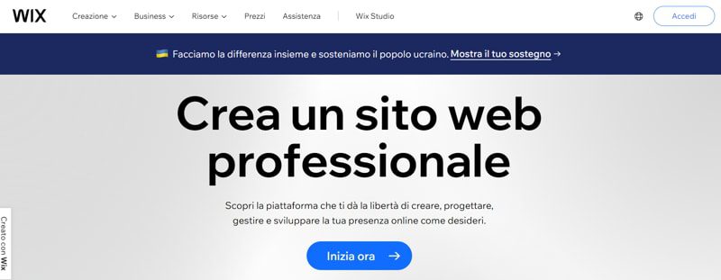 Homepage di Wix, popolare SAAS | Landing Page Efficace
