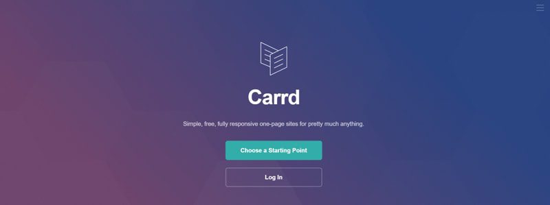 Homepage di Carrd | Landing Page Efficace