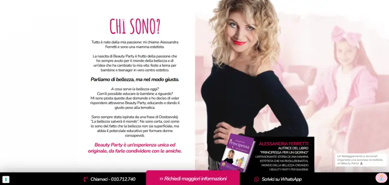 Dichiarazione di intenti Beauty Party | Landing Page Efficace