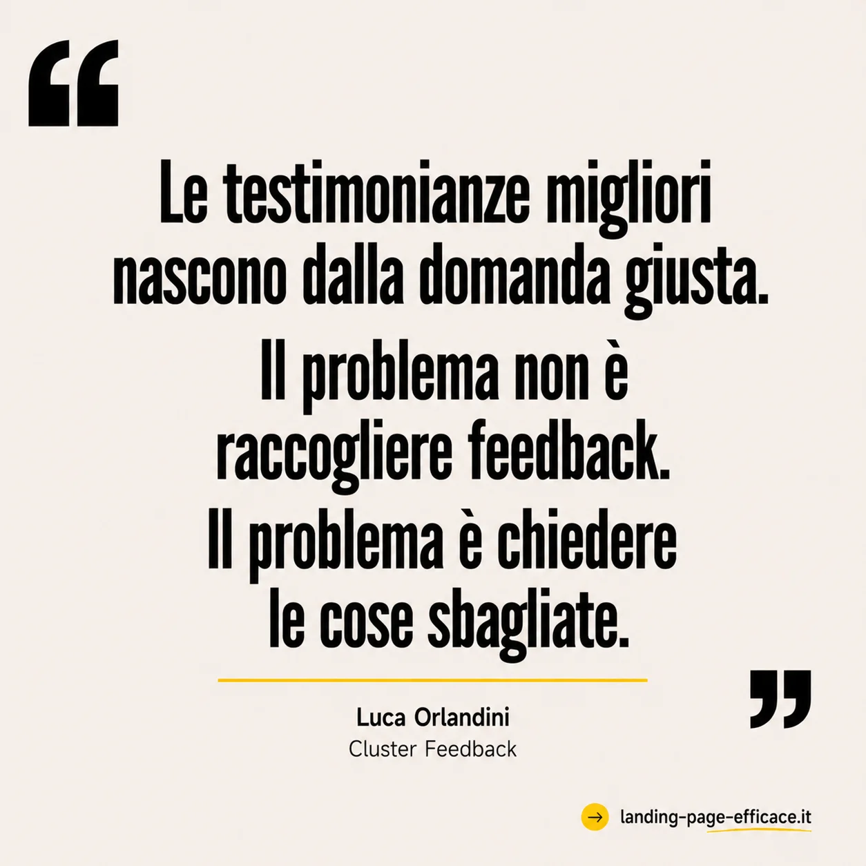 Citazione di Luca Orlandini sulle testimonianze: nascono dalla domanda giusta, non dalla raccolta in sé