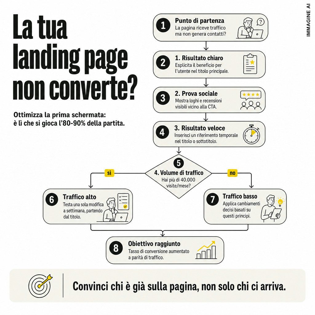 Infografica: Landing page che non converte: la vera causa del problema