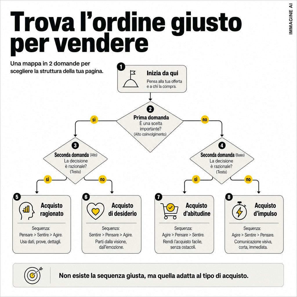 Infografica: Landing page: come ordinare gli argomenti per vendere meglio