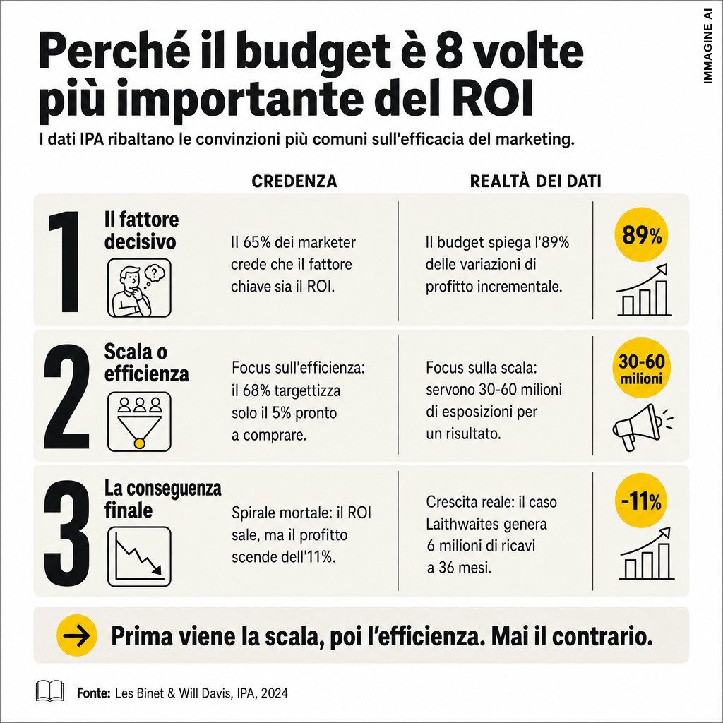 Infografica: Strategia: come il budget genera 8 volte più profitto del ROI