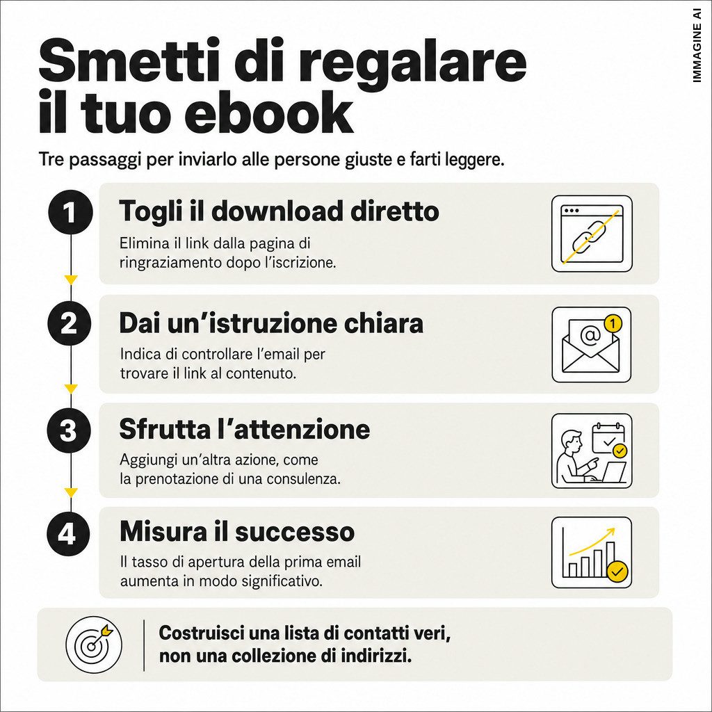 Infografica: Funnel: come filtrare contatti di qualità con un ebook