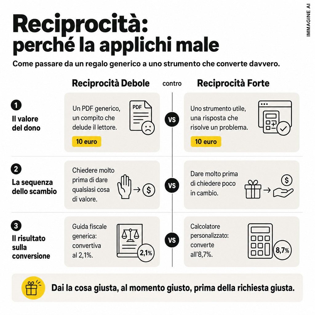 Infografica: Reciprocità nel lead magnet: come creare valore e fiducia