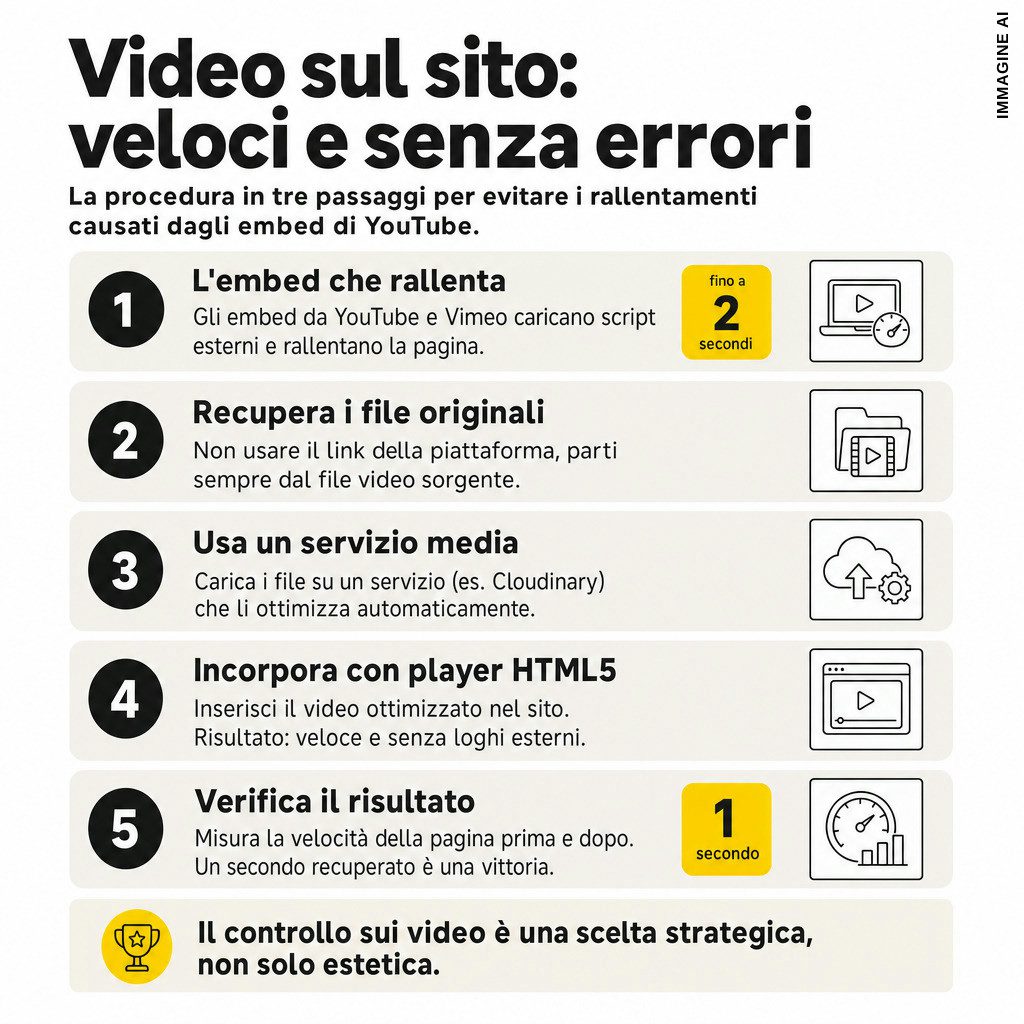 Infografica: Siti web: ottimizza i video per velocità e conversioni
