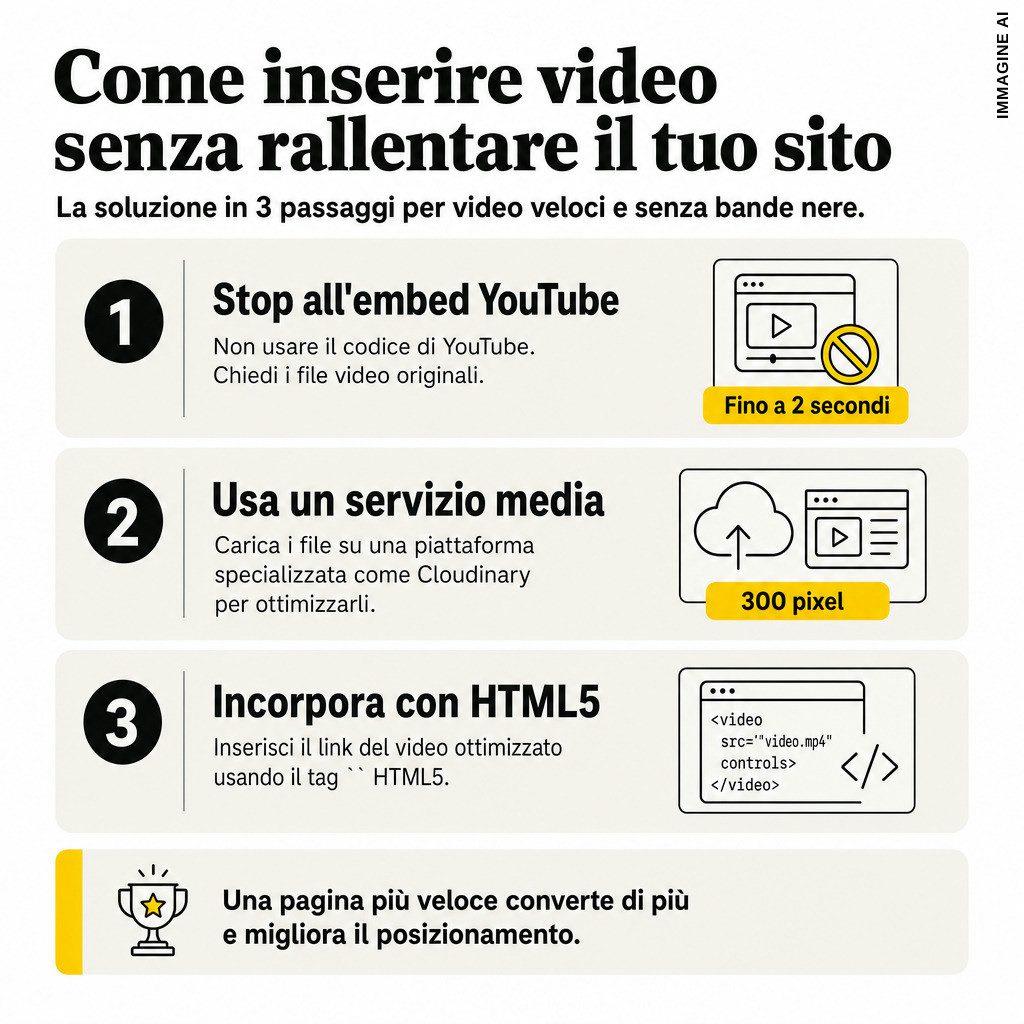 Infografica: Landing Page: come ottimizzare video verticali per velocità