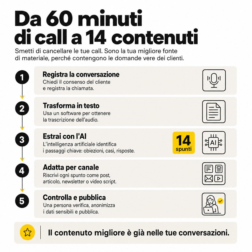 Infografica: Contenuti dalle call: la miniera che stai sprecando
