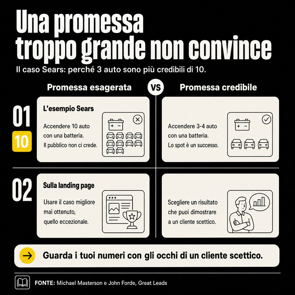 Infografica: Promesse credibili: numero plausibile, non il record