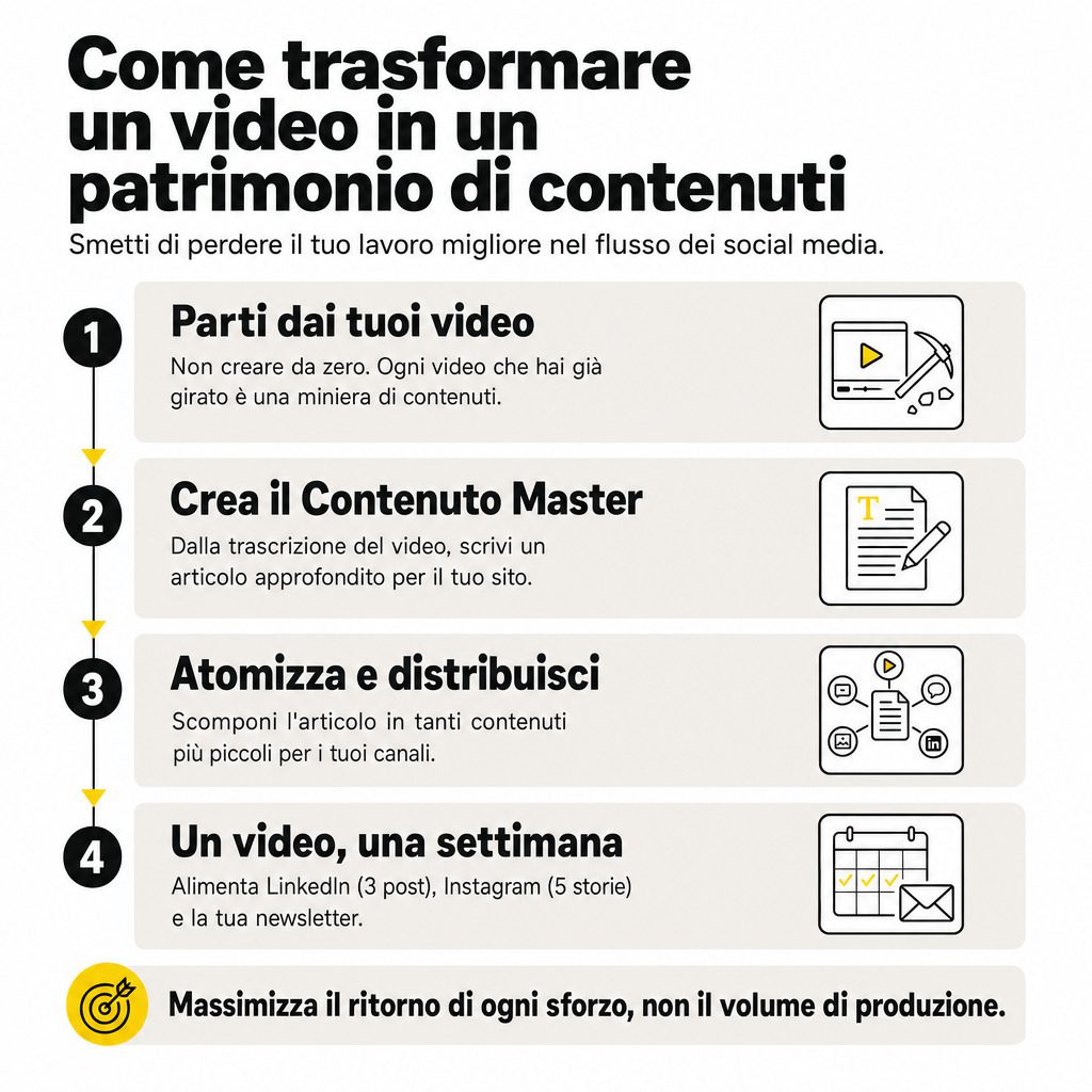 Infografica: Riutilizzo video: da filmato a risorsa indicizzabile